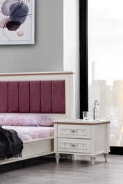 Hanah Home Ezgi Mesita de Noche Crema Claro